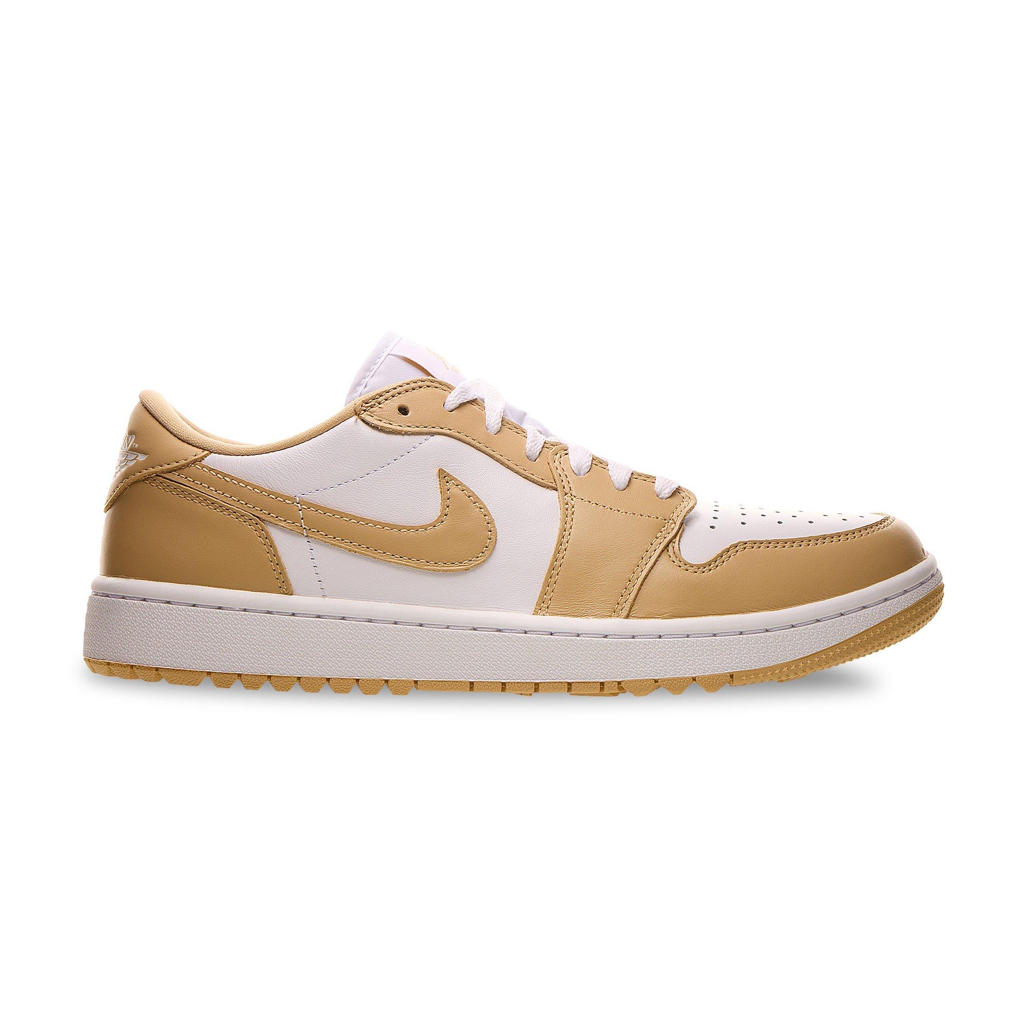 Air Jordan 1 Low G Spikeless Golf Shoe - White/Tan | JORDAN | Golf